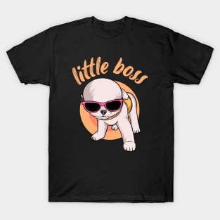 Cute Dog with glasses Little Boss ! T-Shirt